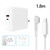 A6 PD 65W USB-C / Type-C + QC3.0 USB Laptop Adapter + 1.8m USB-C / Type-C to MagSafe 1 / L Data Cable Set for MacBook Series,