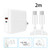 A6 65W QC 3.0 USB + PD USB-C / Type-C Dual Fast Charging Laptop Adapter + 2m USB-C / Type-C to USB-C / Type-C Data Cable Set for MacBook Series,