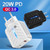 PD03 20W PD3.0 + QC3.0 USB Charger with Type-C to 8 Pin Data Cable, EU Plug