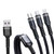XJ-78 66W 6A 3 in 1 USB to 8 Pin + Type-C + Micro USB Super Flash Charging Cable, Length: 1.2m