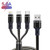 XJ-76 40W 5A 3 in 1 USB to 8 Pin + Type-C + Micro USB Super Flash Charging Cable, Length: 1.18m