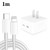 PD 35W Dual USB-C / Type-C Ports Charger with Type-C to 8 Pin Data Cable, US Plug