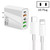 65W Dual PD Type-C + 3 x USB Multi Port Charger with 3A Type-C to 8 Pin Data Cable, US Plug