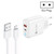 PD04 Type-C + USB Mobile Phone Charger with USB to 8 Pin Cable, EU Plug
