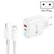PD04 Type-C + USB Mobile Phone Charger with Type-C to 8 Pin Cable, EU Plug