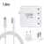 GaN 130W 4-Port USB-C PD65W / PD30W Multi Port Type-C Charger with  1.8m Type-C to MagSafe 1 / L Header Data Cable