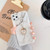 For iPhone 11  TPU Smooth Marble with Ring Metal Rhinestone Bracket Mobile Phone Protective Case
