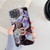 For iPhone 11 Pro Max  Plating Colorful Geometric Pattern Mosaic Marble TPU Mobile Phone Case Rhinestone Stand Ring