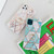 For iPhone 11 Pro Plating Colorful Geometric Pattern Mosaic Marble TPU Mobile Phone Case Rhinestone Stand Ring