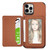 Carbon Fiber Magnetic Card Bag TPU+PU Shockproof Back Cover Case with Holder & Card Slot & Photo Frame