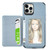 Carbon Fiber Magnetic Card Bag TPU+PU Shockproof Back Cover Case with Holder & Card Slot & Photo Frame