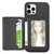 Carbon Fiber Magnetic Card Bag TPU+PU Shockproof Back Cover Case with Holder & Card Slot & Photo Frame