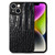 For iPhone 14 Plus Crocodile Grain Leather Back Cover Phone Case