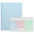 Three-color Backlight White 360 Degree Rotatable Bluetooth Keyboard Leather Case