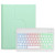 Three-color Backlight White 360 Degree Rotatable Bluetooth Keyboard Leather Case