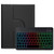 Three-color Backlight Black 360 Degree Rotatable Bluetooth Keyboard Leather Case