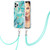 Electroplating Splicing Marble Pattern IMD TPU Shockproof Case with Neck Lanyard