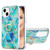 Electroplating Splicing Marble Pattern IMD TPU Shockproof Case with Ring Holder