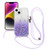 Gradient Glitter Epoxy TPU Thickened Acrylic Phone Case with Round Neck Lanyard