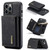 DG.MING M1 Series 3-Fold Multi Card Wallet Leather Phone Case