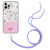 Bronzing Butterfly Flower TPU Phone Case with Lanyard