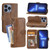 Oil Skin Zipper Wallet Leather Phone Case