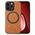 Solid Color Leather Skin Back Phone Case
