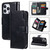 Tri-Fold 9-Card Wallets Leather Phone Case