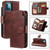 Tri-Fold 9-Card Wallets Leather Phone Case