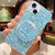 Starry Sequin Round Mirror Stand Epoxy TPU Phone Case