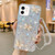 Starry Sequin Jade Butterfly Epoxy TPU Phone Case with Strap