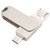 3 in 1 64G Micro USB + 8 Pin + Type-C Metal Rotating Push-pull Flash Disk with OTG Function