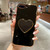 Electroplating Love Heart Holder TPU Phone Case