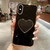 Electroplating Love Heart Holder TPU Phone Case