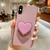 Electroplating Love Heart Holder TPU Phone Case