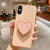 Electroplating Love Heart Holder TPU Phone Case