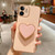 Electroplating Love Heart Holder TPU Phone Case