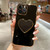 Electroplating Love Heart Holder TPU Phone Case