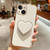 Electroplating Love Heart Holder TPU Phone Case