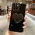 Electroplating Love Heart Holder TPU Phone Case