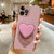 Electroplating Love Heart Holder TPU Phone Case