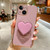 Electroplating Love Heart Holder TPU Phone Case