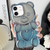 Bear Shape Electroplated TPU Phone Case with Gradient Glitter Paper