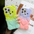 Bear Shape Oil-sprayed Gradient TPU Phone Case