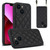 Rhombic Texture Phone Case with Dual Lanyard