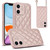 Rhombic Texture Phone Case with Dual Lanyard