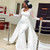 Slim High Waist White Satin Party Bridal Wedding Dress