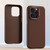 Metal Lens Frame Leather Full Coverage Shockproof Phone Case