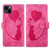 Pen Heart Cat Embossed Leather Phone Case