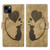 Pen Heart Cat Embossed Leather Phone Case